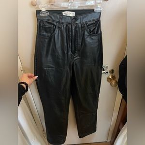 Abercrombie and fitch high rise 90s straight leather pants